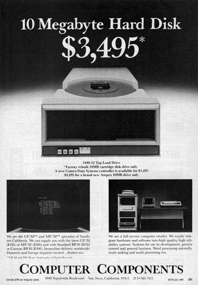 10 megabyte hard disk