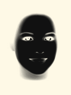 Inverted average female face composite